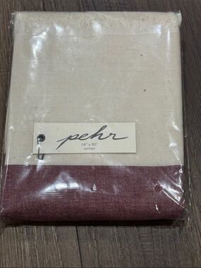 Pehr Cream and Burgundy Table Runner